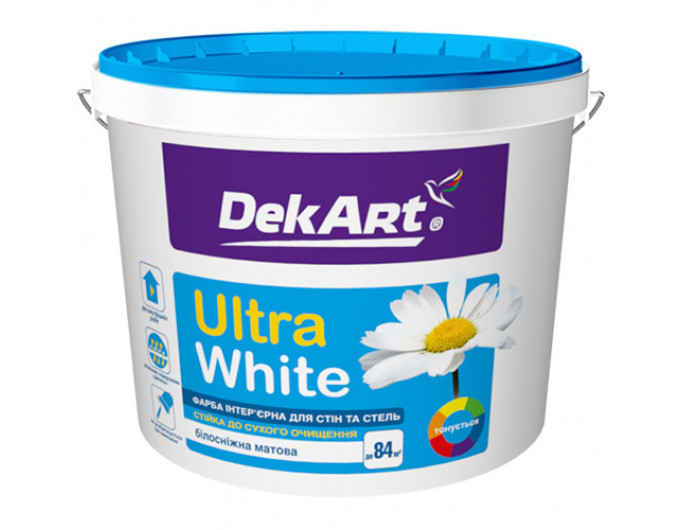 интерьерная для стен и потолков ВДА "Ultra White", TM "DekArt" /матовая/ - 6,3кг